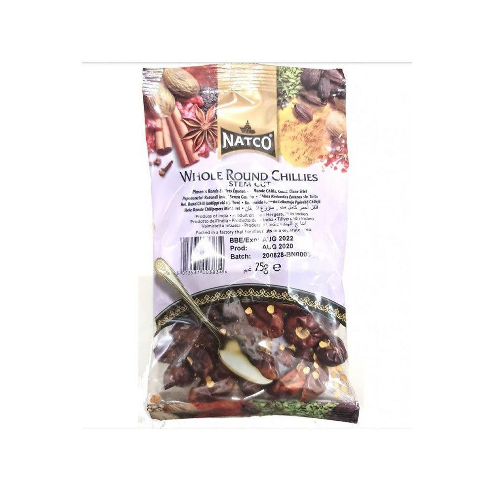 Whole round Natco chillies (with stems) 25g
